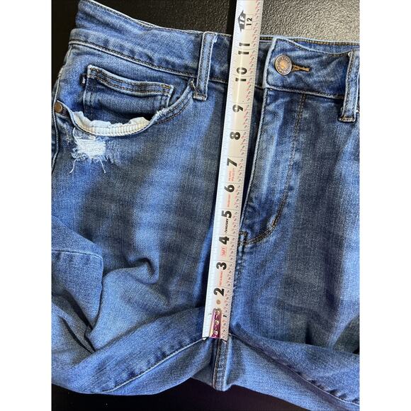 Judy Blue Jeans 16W Capri Fit Jeans Medium Wash Distressed Stretch Casual 22"Leg - Picture 14 of 16